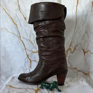 Dorado Slouch leather boots in dark brown